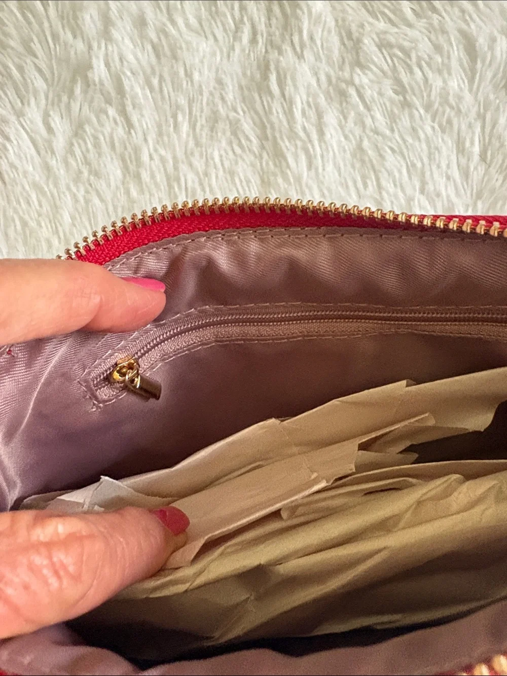 NWOT red plaid small crossbody
